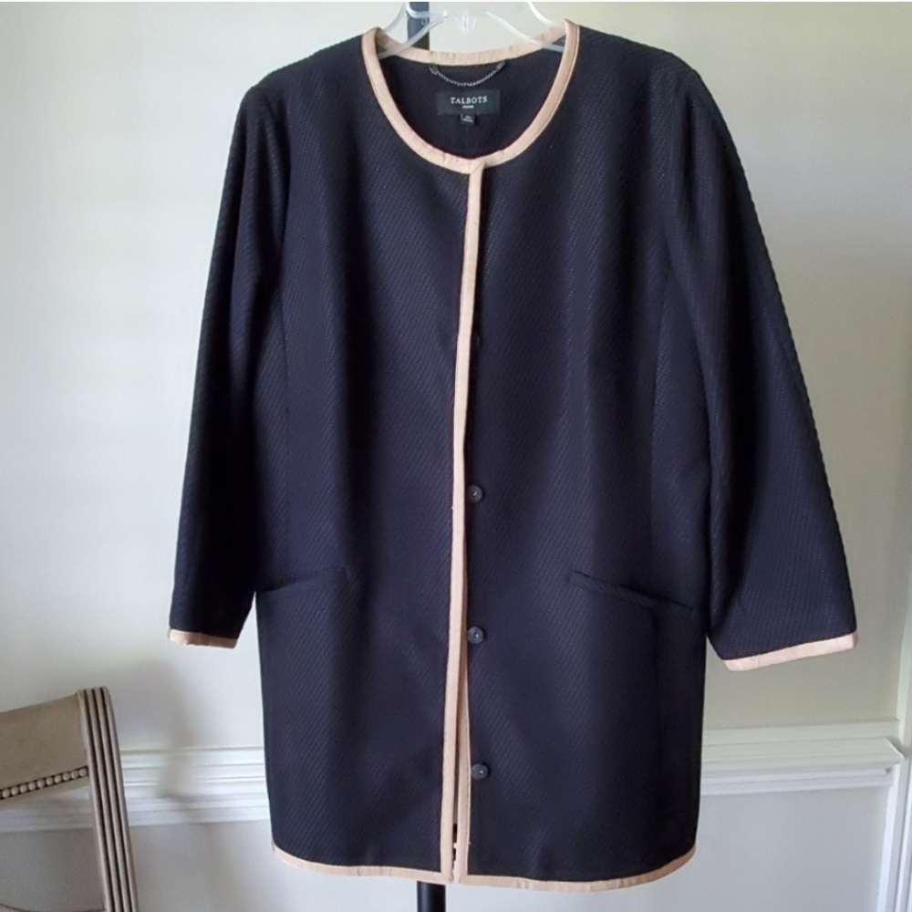 Talbots Black Jacket Size 16 petite New with tags